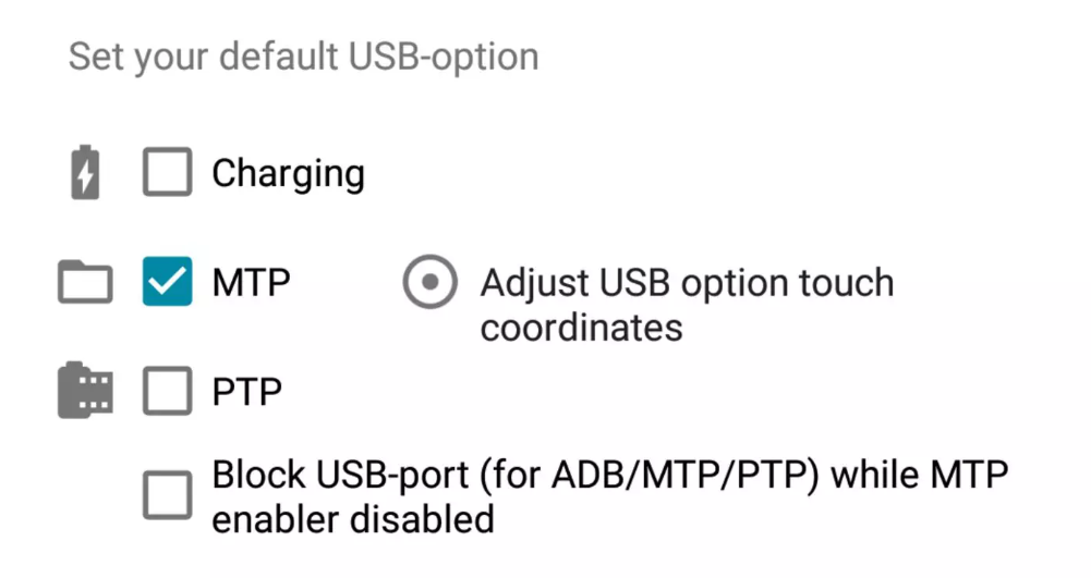 Set MTP as Default USB