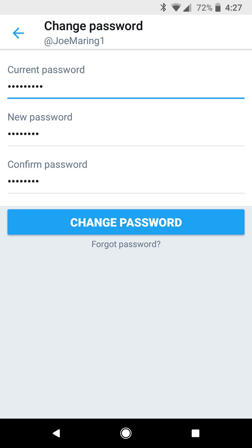 Changing your password