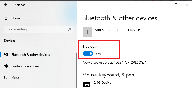 Bluetooth option