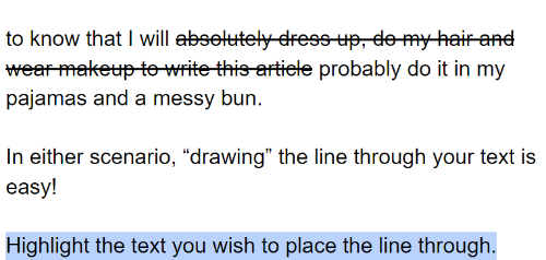 Strikethrough Google Docs
