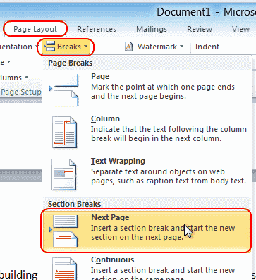 make one page landscape in word