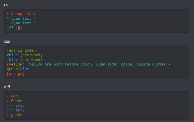 Discord colored text
