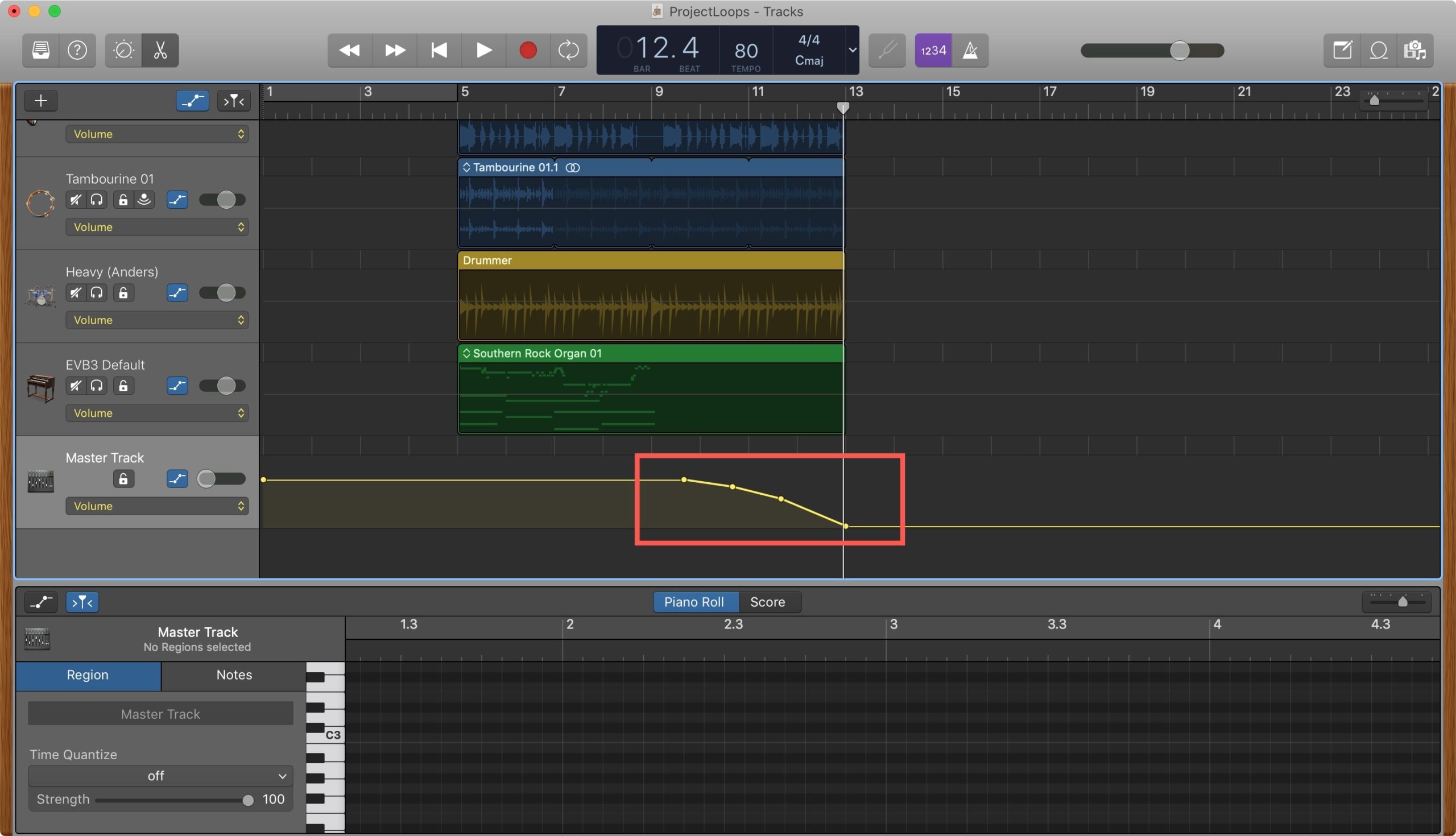 Fade Out in Garageband