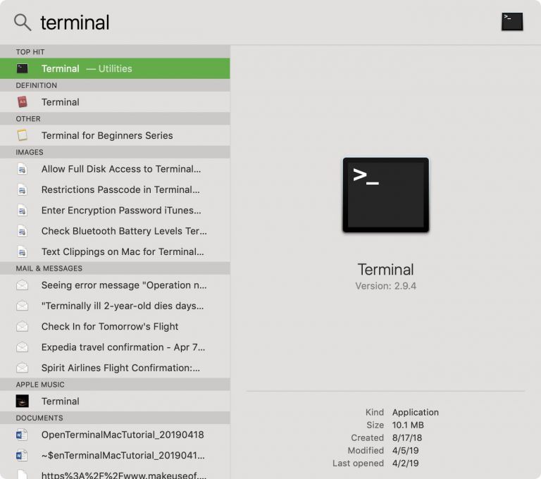 terminal shortcut mac