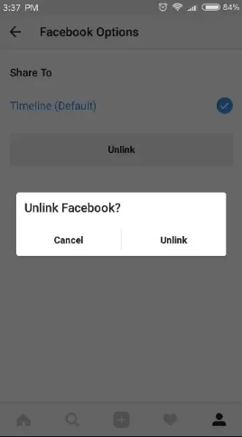 How to unlink instagram