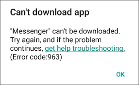 Google Play Store Error Code 963
