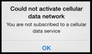 Could Not Activate Mobile Data Network