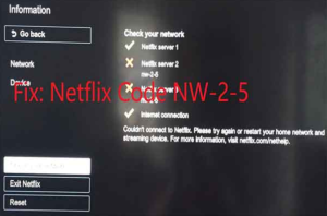 Fix Netflix Error Code NW-2-5