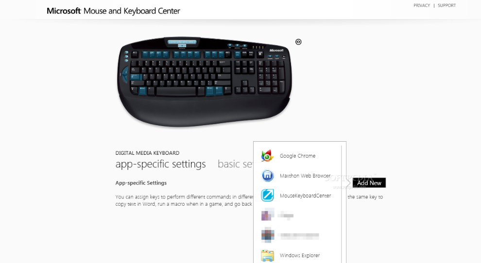 Microsoft Keyboard and Mouse Center