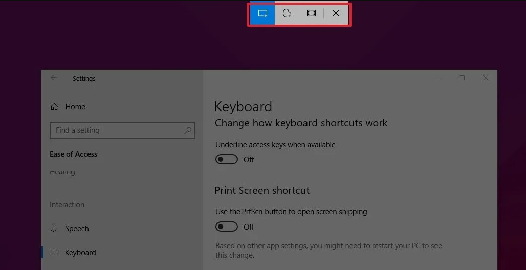 Open Screen Snip & Sketch In Windows 10
