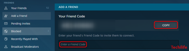 steam friend code