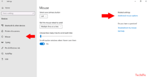 mouse settings in windows 10