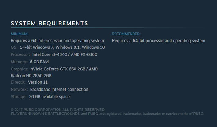 Your system requirements