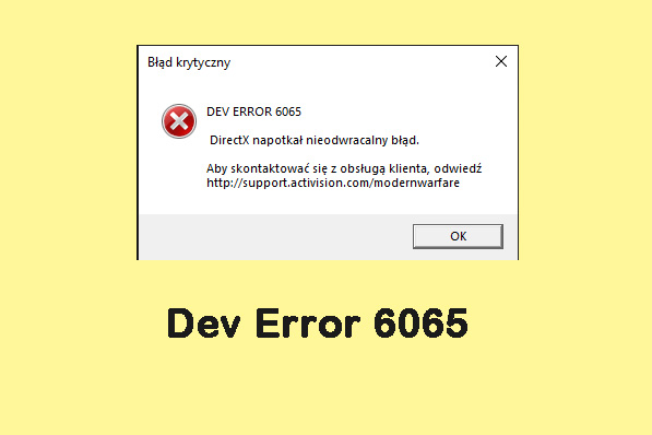 Fix Dev Error 6065