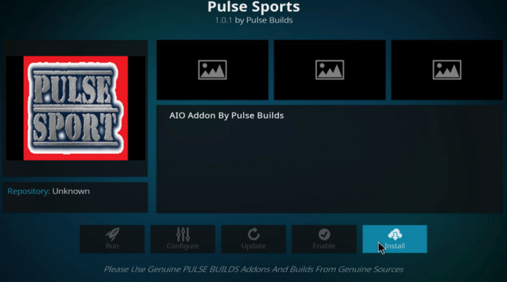 Pulse Sport on Kodi