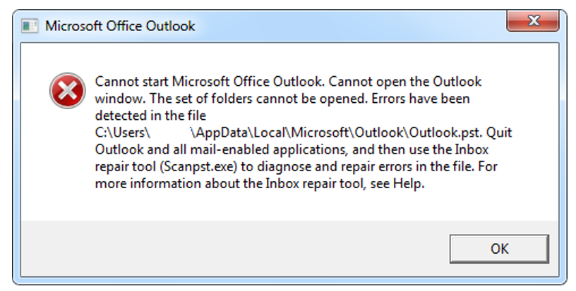 Outlook Error 0x8004010F