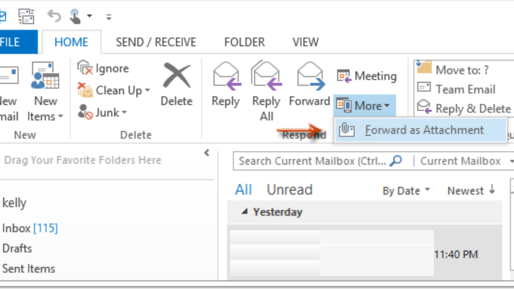 Forward an Email as an Attachment
