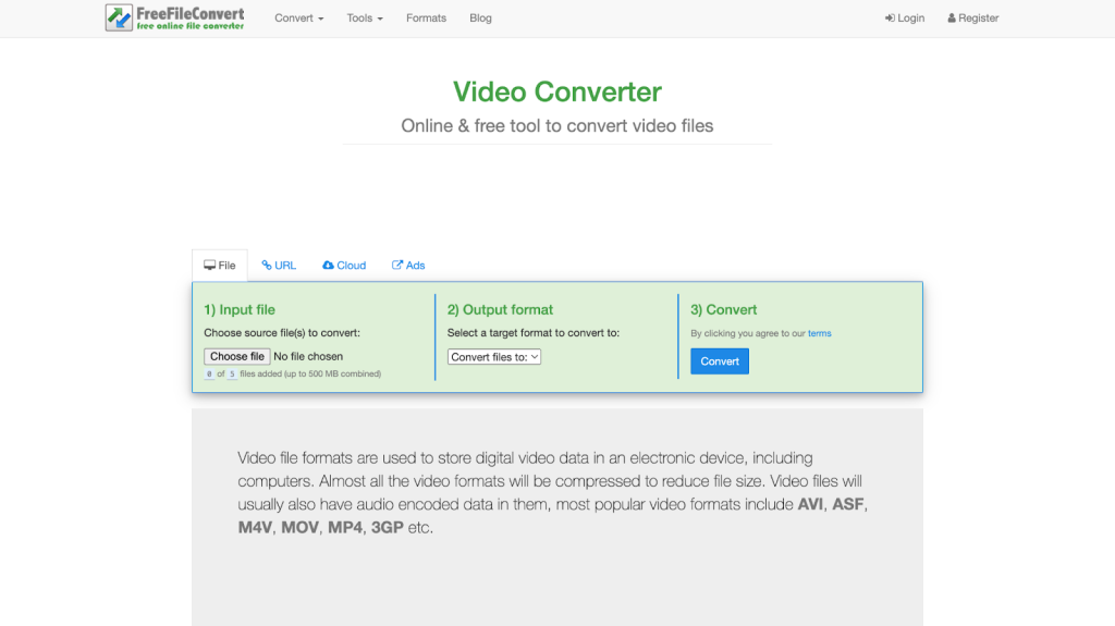 FreeFileConvert Video Converter
